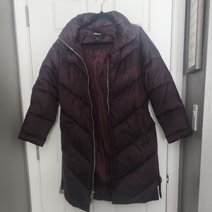 Express Women's Dark Purple Puffer Coat